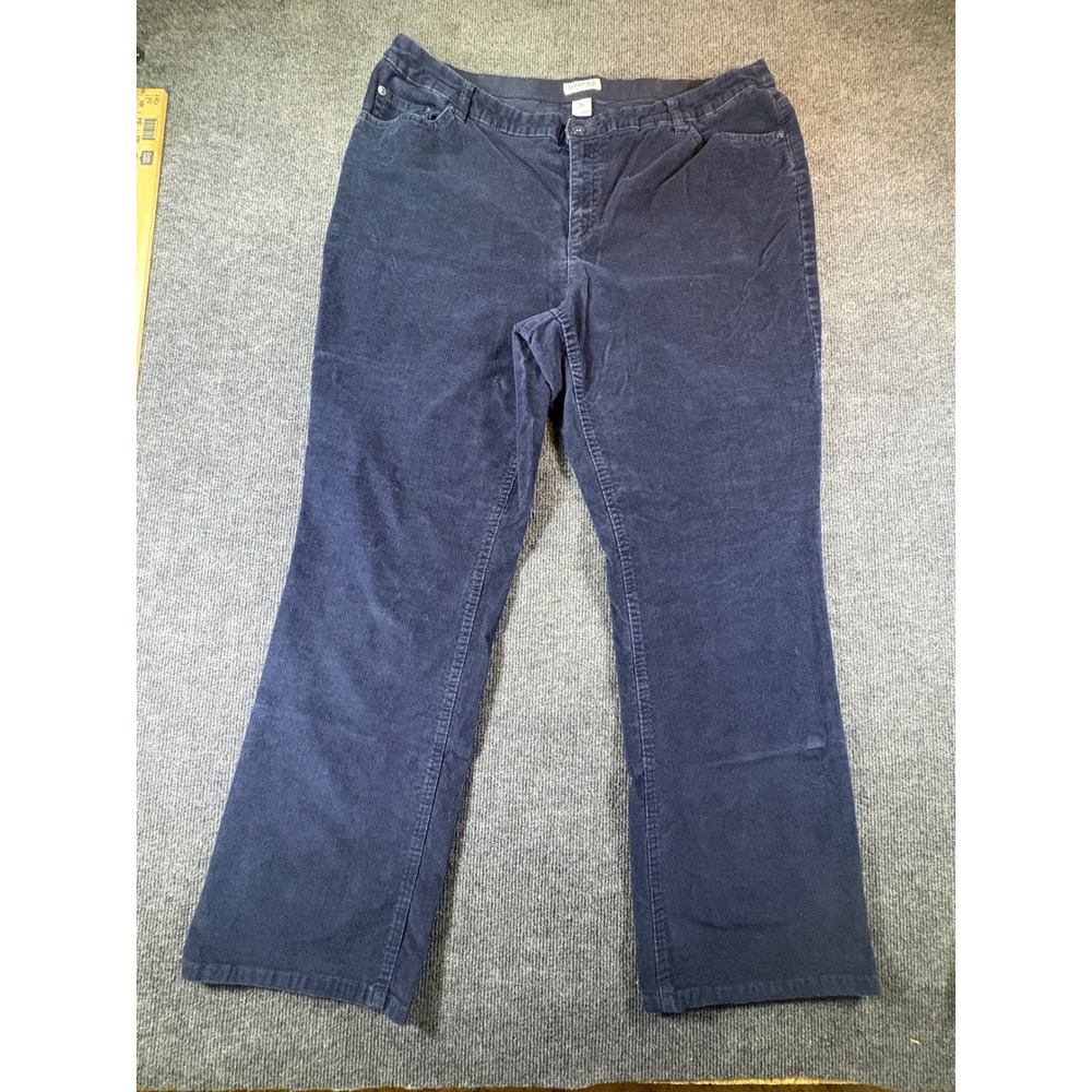 St Johns Bay Womens Navy Blue Corduroy Straight Leg Pants Size‎ 20W Plus Size